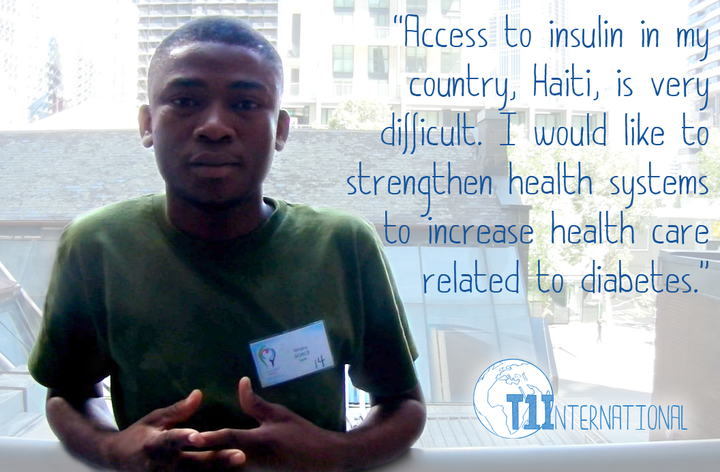 Widney in Haiti says: Access to insulin in my country, Haiti, is very difficult. I would like to strengthen health systems to increase health care related to diabetes.