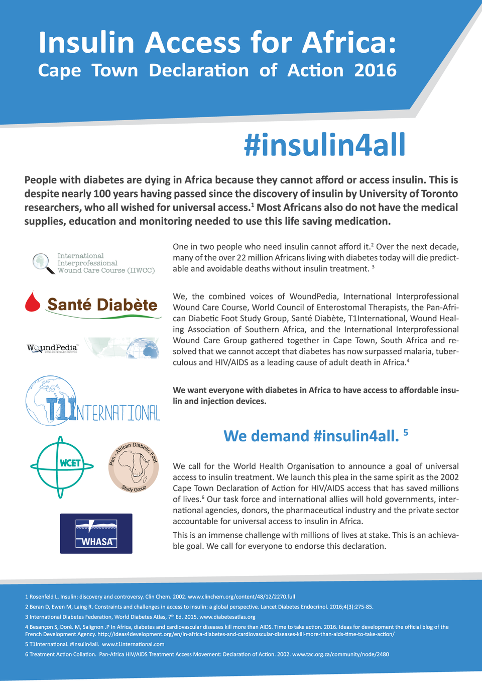 #insulin4all, Cape Town Declaration