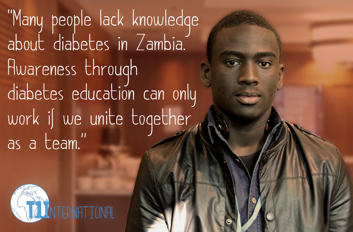 Chipimo in Zambia says: ''Many people lack knowledge about diabetes in Zambia. Awareness through diabetes education can only work if we unite together as a team.''