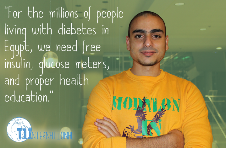 Mohamed in Egypt says: For the millions of people living with diabetes in Egypt, we need free insulin, glucose meters, and proper health education.